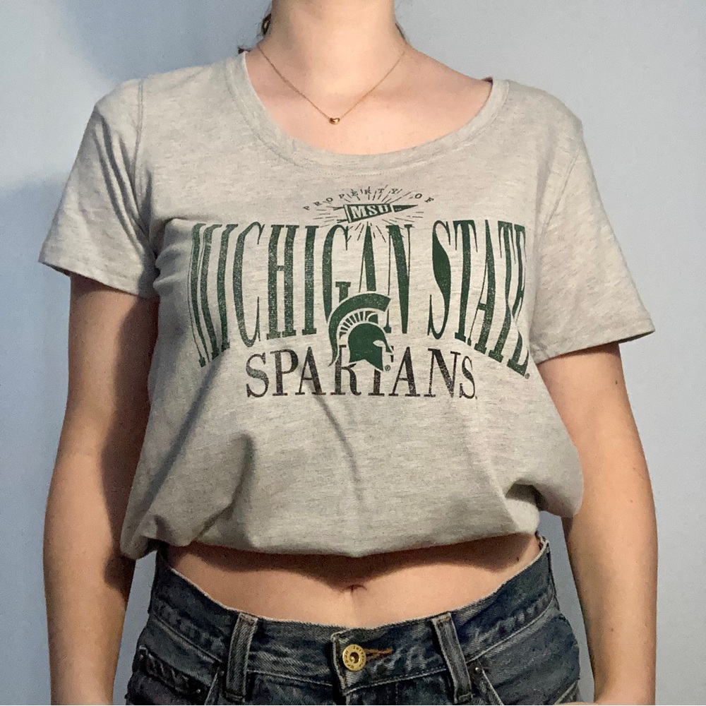 Gray Michigan State Spartans T-Shirt